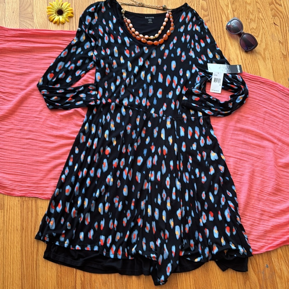 🎨 KENSIE; Brand New with Tags! Watercolor Spots Dress in Misses Size XL. - Picture 8 of 15